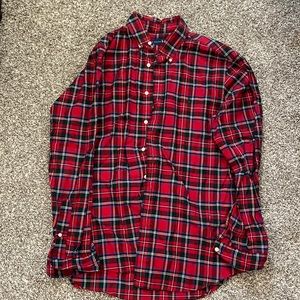 Ralph Lauren Red Plaid Casual Button Down Shirt